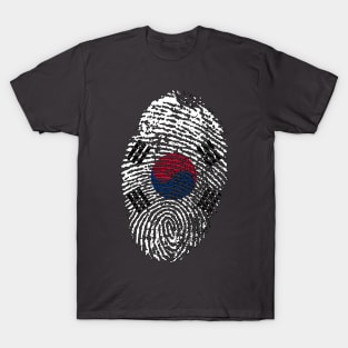 South Korea Flag - KR Fingerprint Flag - South Korean Flag T-Shirt